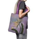 Geanta Handmade Tote Basic, Botanic Floare Neptuniana, Multicolor, 43x37 cm fotografia produsului View 6 S