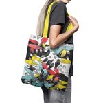 Geanta Handmade Tote Basic, Aglomeratie Urbana, Multicolor, 43x37 cm fotografia produsului View 4 S