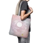 Geanta Handmade Tote Basic, Pasari de Noapte in jurul Lunii, Multicolor, 43x37 cm fotografia produsului View 3 S