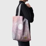 Geanta Handmade Tote Basic, Pasari de Noapte in jurul Lunii, Multicolor, 43x37 cm fotografia produsului View 5 S