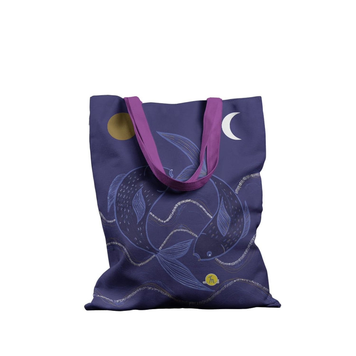Geanta Handmade Tote Basic, Desen Abstract 2 Pesti, Multicolor, 43x37 cm fotografia produsului