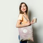 Geanta Handmade Tote Basic, Pasari de Noapte in jurul Lunii, Multicolor, 43x37 cm fotografia produsului View 2 S