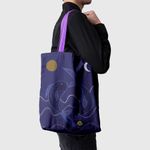 Geanta Handmade Tote Basic, Desen Abstract 2 Pesti, Multicolor, 43x37 cm fotografia produsului View 3 S