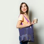 Geanta Handmade Tote Basic, Desen Abstract 2 Girafe, Multicolor, 43x37 cm fotografia produsului View 2 S