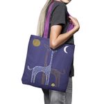 Geanta Handmade Tote Basic, Desen Abstract 2 Girafe, Multicolor, 43x37 cm fotografia produsului View 3 S