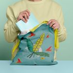 Geanta Handmade Tote Basic, Frunze de Bananier, Multicolor, 43x37 cm fotografia produsului View 5 S