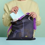 Geanta Handmade Tote Basic, Desen Abstract 2 Girafe, Multicolor, 43x37 cm fotografia produsului View 5 S