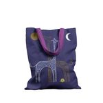 Geanta Handmade Tote Basic, Desen Abstract 2 Girafe, Multicolor, 43x37 cm fotografia produsului