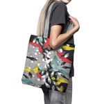 Geanta Handmade Tote Basic, Maini Mistice, Multicolor, 43x37 cm fotografia produsului View 3 S