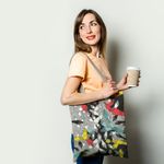Geanta Handmade Tote Basic, Maini Mistice, Multicolor, 43x37 cm fotografia produsului View 2 S