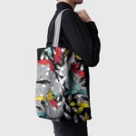 Geanta Handmade Tote Basic, Maini Mistice, Multicolor, 43x37 cm fotografia produsului View 4 S