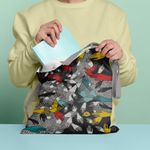 Geanta Handmade Tote Basic, Maini Mistice, Multicolor, 43x37 cm fotografia produsului View 5 S