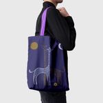 Geanta Handmade Tote Basic, Desen Abstract 2 Girafe, Multicolor, 43x37 cm fotografia produsului View 6 S