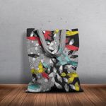 Geanta Handmade Tote Basic, Maini Mistice, Multicolor, 43x37 cm fotografia produsului View 6 S