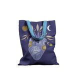 Geanta Handmade Tote Basic, Inima infloreste, Multicolor, 43x37 cm fotografia produsului