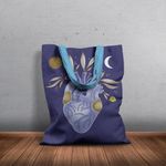 Geanta Handmade Tote Basic, Inima infloreste, Multicolor, 43x37 cm fotografia produsului View 6 S