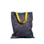 Geanta Handmade Tote Basic, Pasari Flori in Palma, Multicolor, 43x37 cm fotografia produsului