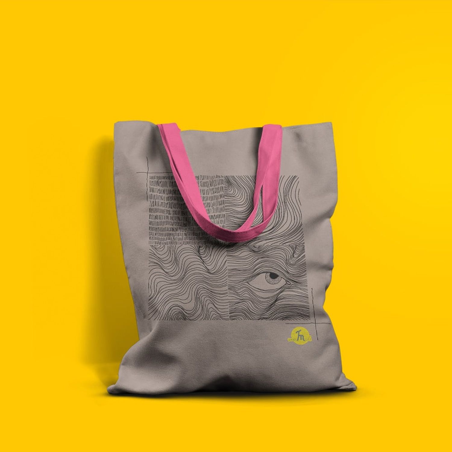 Geanta Handmade Tote Basic, Schita in 4 Cadre, Multicolor, 43x37 cm fotografia produsului View 5 L