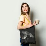 Geanta Handmade Tote Basic, Floare Lotus Stilizata, Multicolor, 43x37 cm fotografia produsului View 2 S