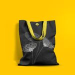 Geanta Handmade Tote Basic, Floare Lotus Stilizata, Multicolor, 43x37 cm fotografia produsului View 3 S