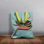 Geanta Handmade Tote Basic, Floarea Pasarea Paradisului, Multicolor, 43x37 cm fotografia produsului View 3 S