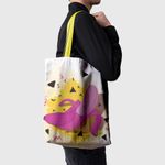 Geanta Handmade Tote Basic, Banana Roz, Multicolor, 43x37 cm fotografia produsului View 3 S