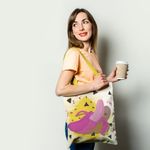 Geanta Handmade Tote Basic, Banana Roz, Multicolor, 43x37 cm fotografia produsului View 2 S