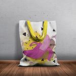 Geanta Handmade Tote Basic, Banana Roz, Multicolor, 43x37 cm fotografia produsului View 5 S