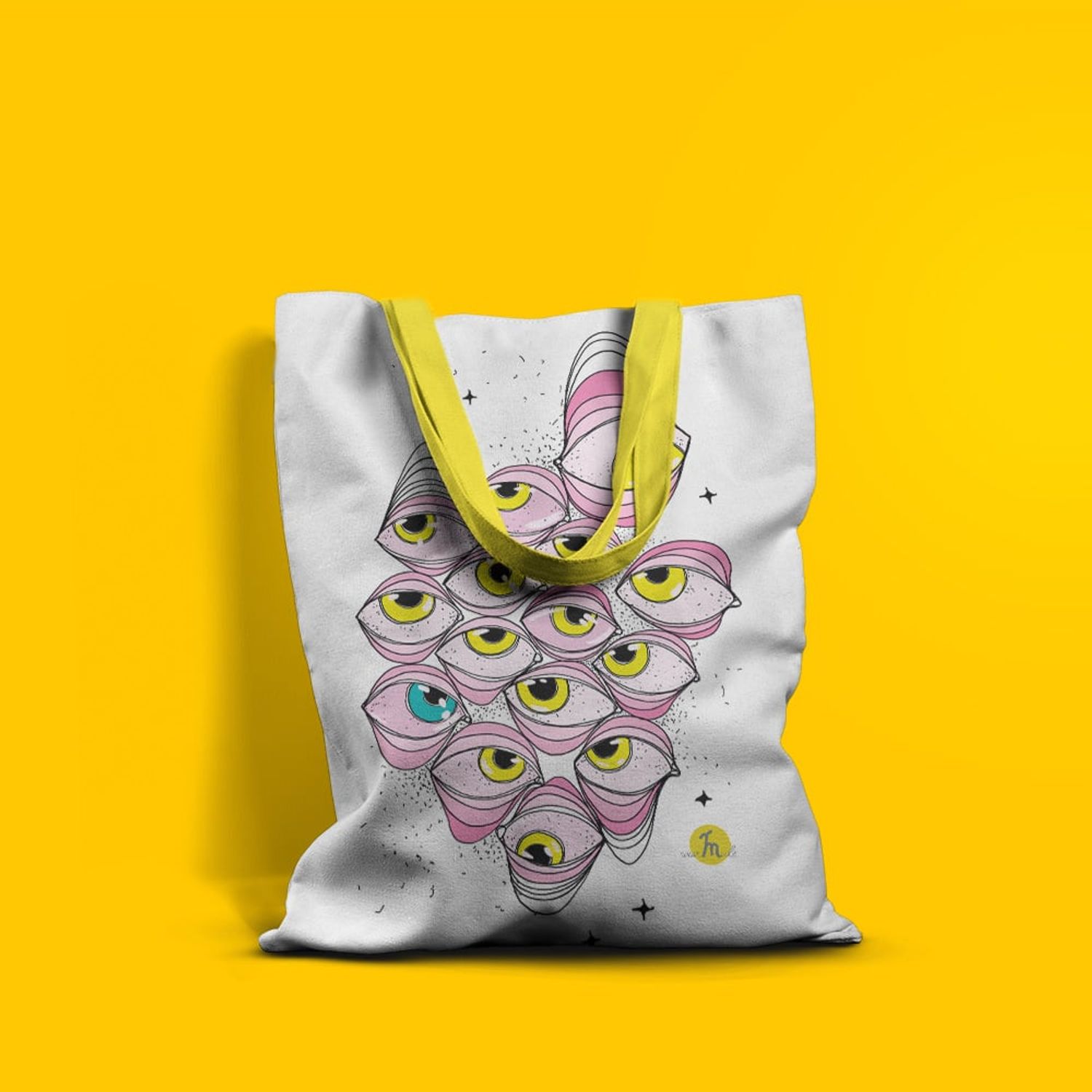 Geanta Handmade Tote Basic, Toti Ochii pe Tine, Multicolor, 43x37 cm fotografia produsului View 4 L