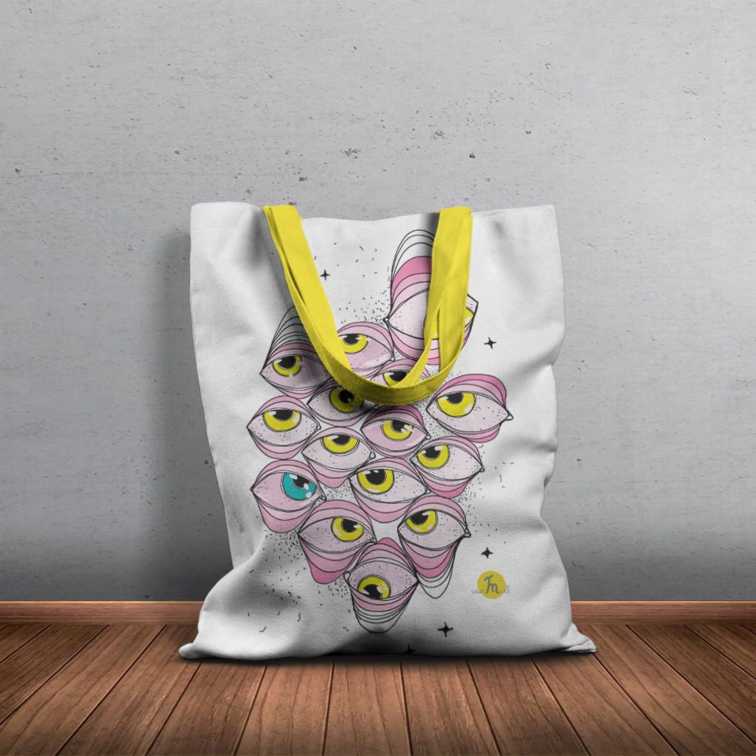 Geanta Handmade Tote Basic, Toti Ochii pe Tine, Multicolor, 43x37 cm fotografia produsului View 5 L