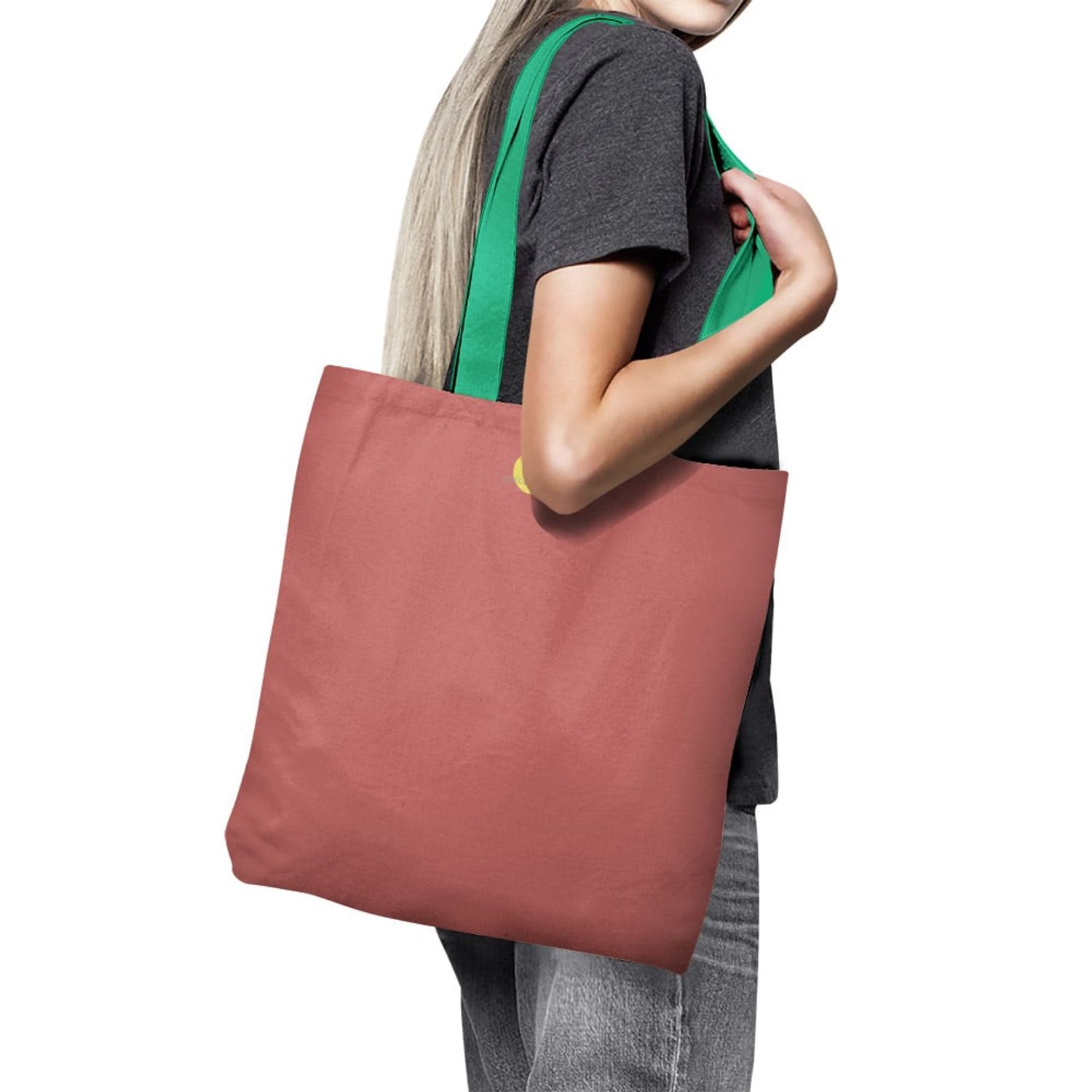 Geanta Handmade Tote Basic, Mulewear, Roz Pal, 43x37 cm fotografia produsului View 3 L