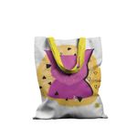 Geanta Handmade Tote Basic, Pisica Cosmica Violet cu Ochi Albastri, Multicolor, 43x37 cm fotografia produsului