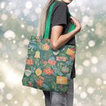 Geanta Handmade Tote Basic, Globuri si Cadouri de Craciun, Multicolor, 43x37 cm fotografia produsului View 3 S