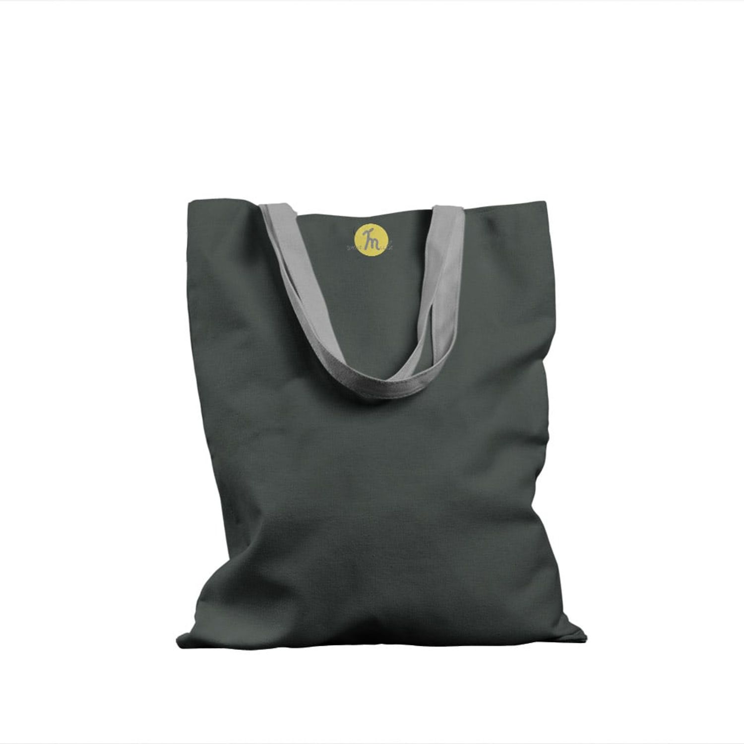 Geanta Handmade Tote Basic, Mulewear, Gri Verzuliu, 43x37 cm fotografia produsului