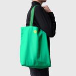 Geanta Handmade Tote Basic, Mulewear, Verde Crud, 43x37 cm fotografia produsului View 3 S