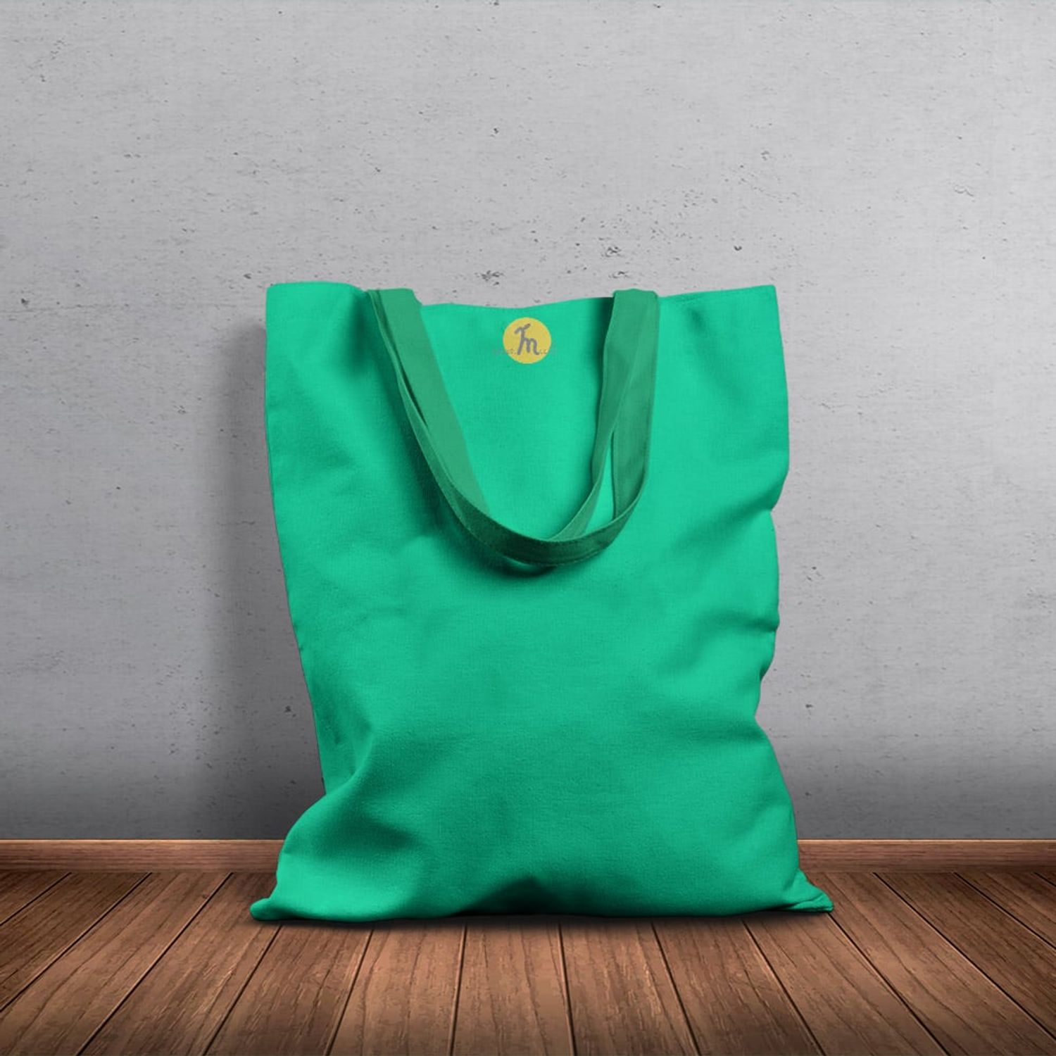 Geanta Handmade Tote Basic, Mulewear, Verde Crud, 43x37 cm fotografia produsului View 6 L