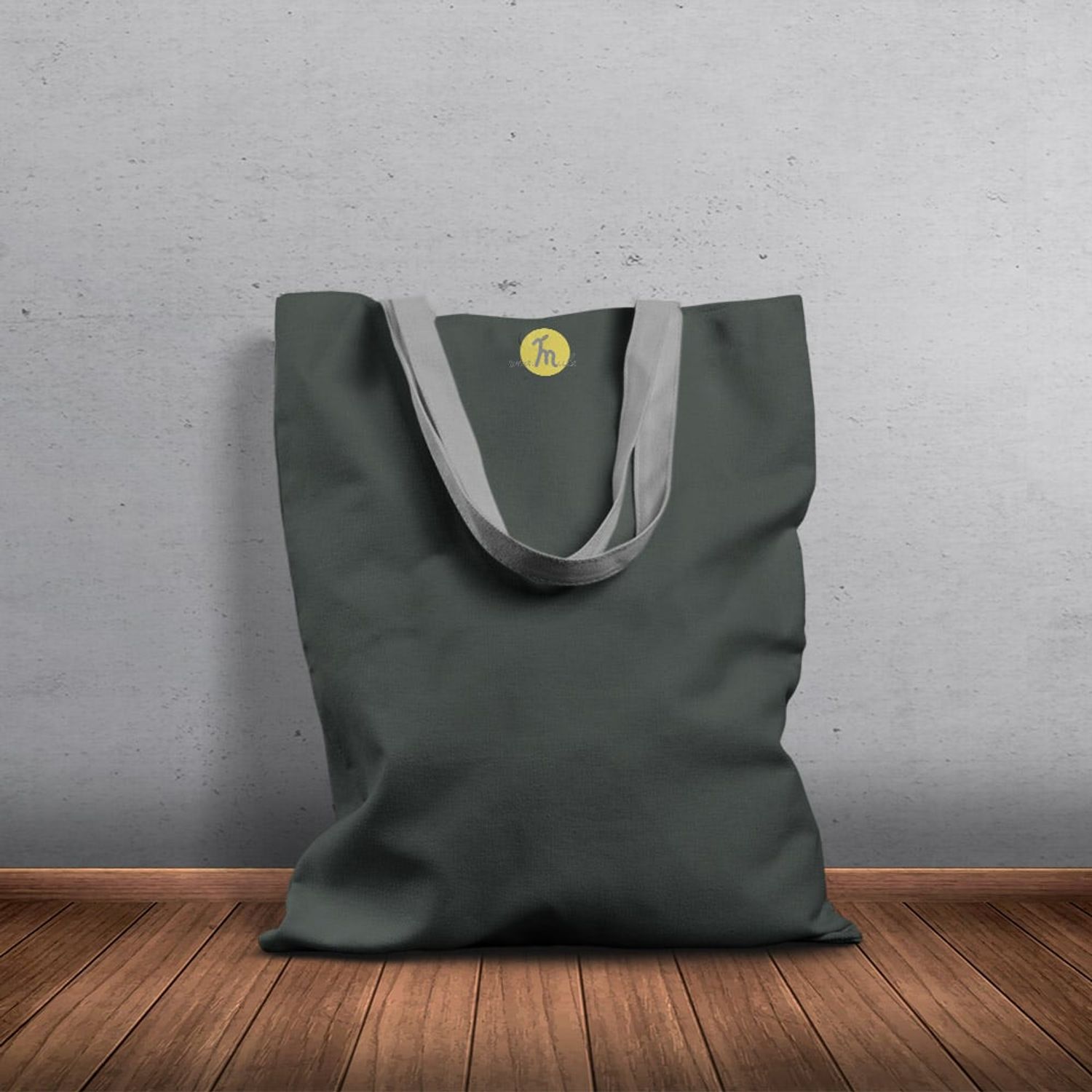 Geanta Handmade Tote Basic, Mulewear, Gri Verzuliu, 43x37 cm fotografia produsului View 5 L