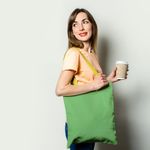 Geanta Handmade Tote Basic, Mulewear, Verde Cald, 43x37 cm fotografia produsului View 2 S