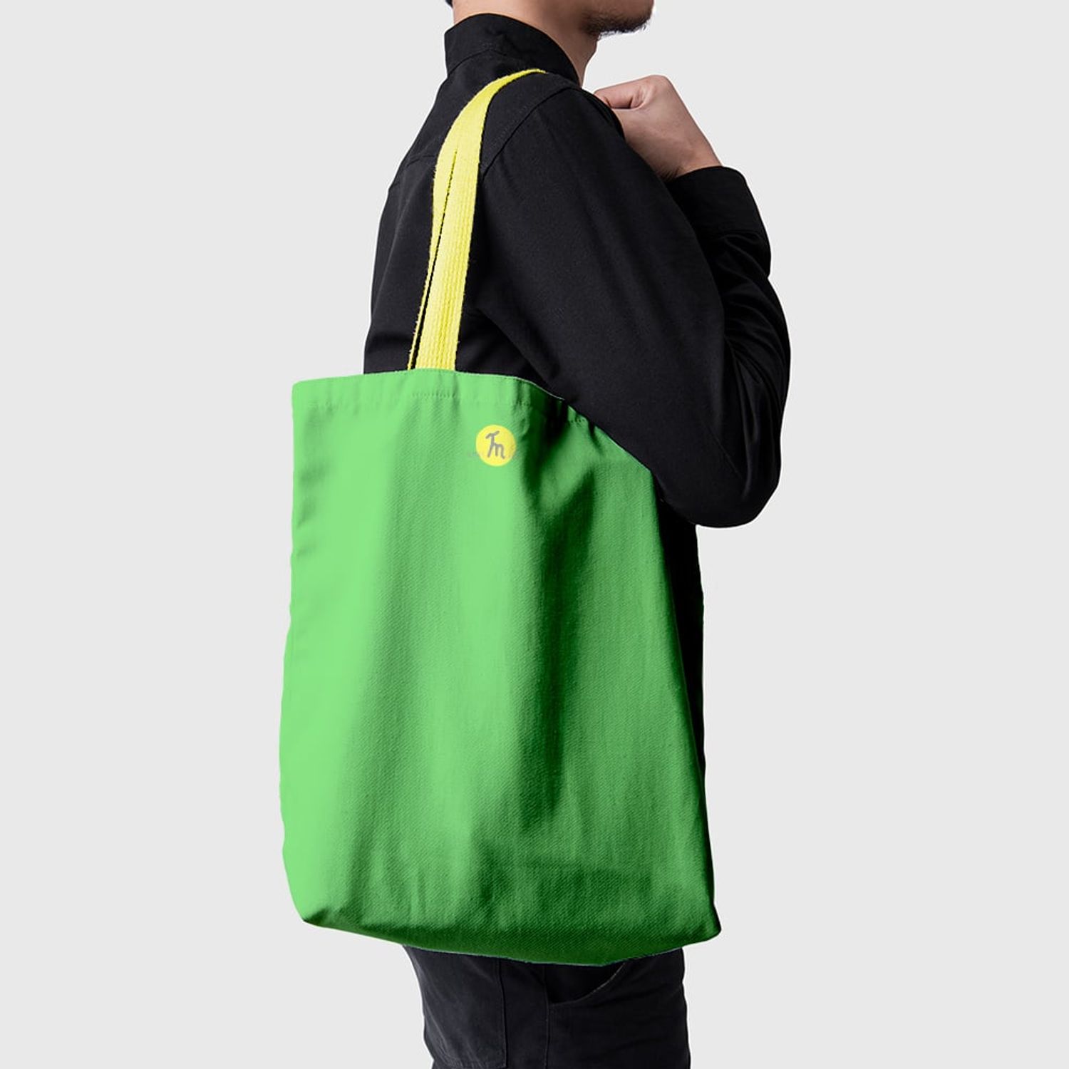 Geanta Handmade Tote Basic, Mulewear, Verde Cald, 43x37 cm fotografia produsului View 6 L