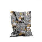 Geanta Handmade Tote Basic, Pisicile la Job, Multicolor, 43x37 cm fotografia produsului