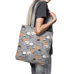 Geanta Handmade Tote Basic, Pisici Smechere, Multicolor, 43x37 cm fotografia produsului View 3 S