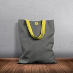 Geanta Handmade Tote Basic, Mulewear, Gri Inchis, 43x37 cm fotografia produsului View 4 S