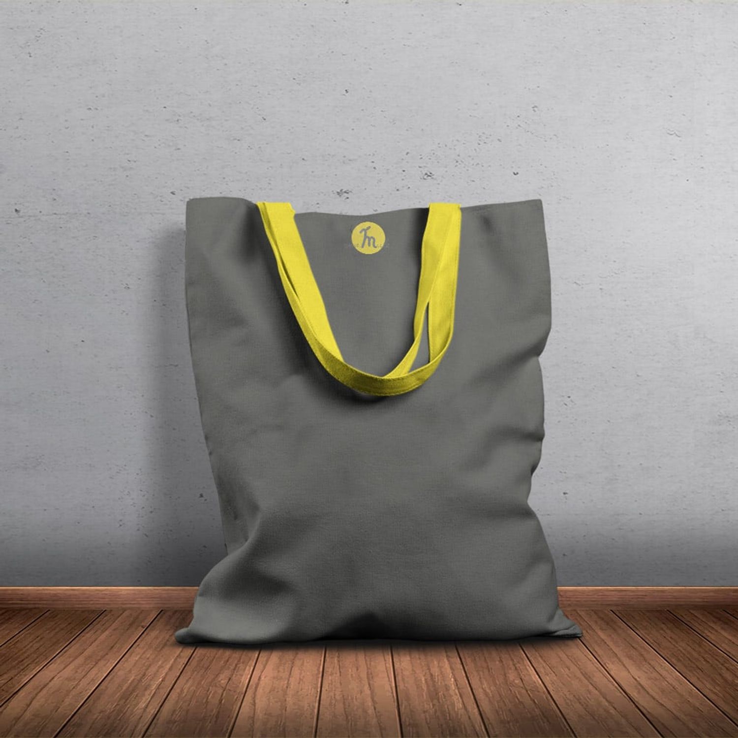 Geanta Handmade Tote Basic, Mulewear, Gri Inchis, 43x37 cm fotografia produsului View 4 L