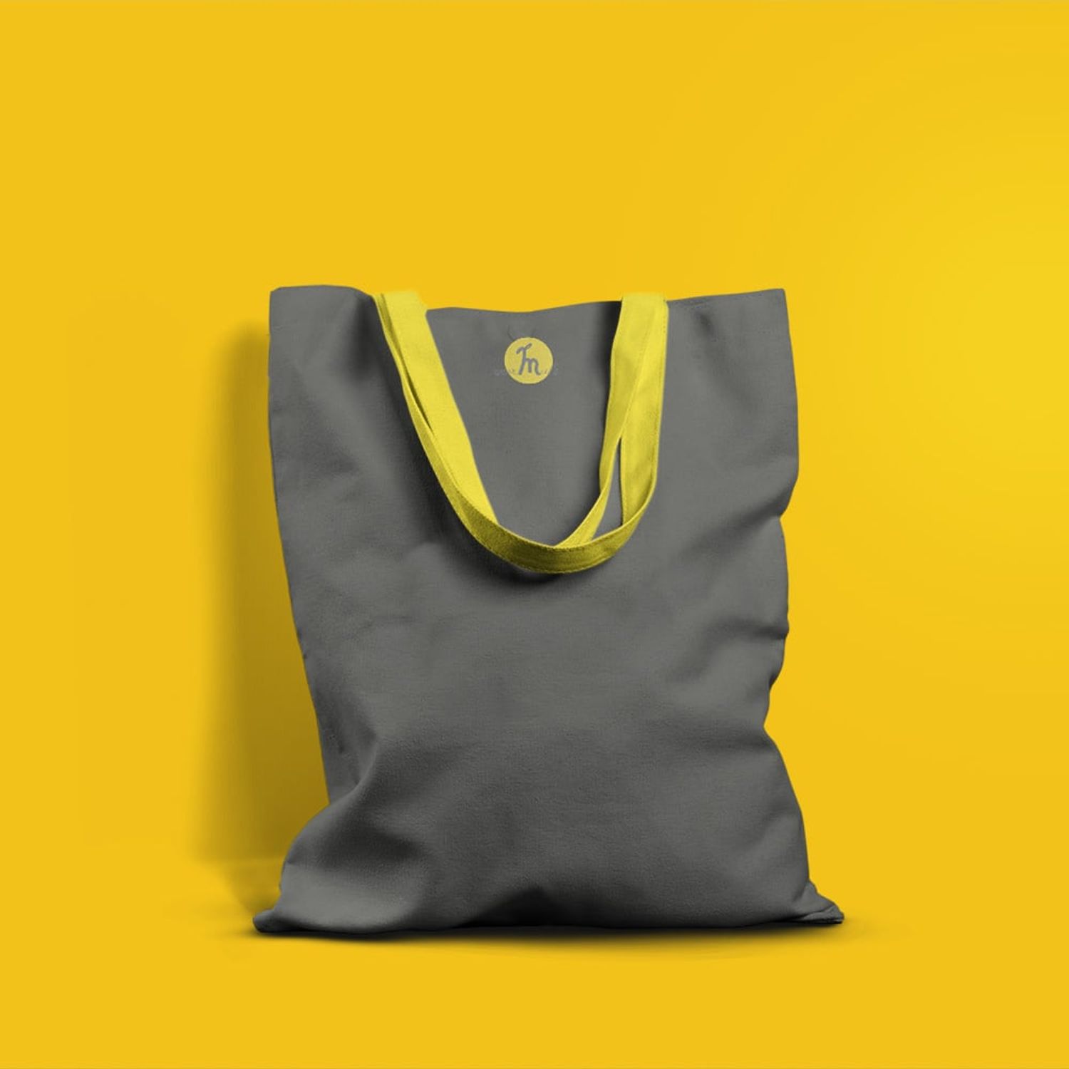 Geanta Handmade Tote Basic, Mulewear, Gri Inchis, 43x37 cm fotografia produsului View 6 L
