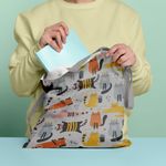 Geanta Handmade Tote Basic, Pisici Printese de Casa, Multicolor, 43x37 cm fotografia produsului View 6 S
