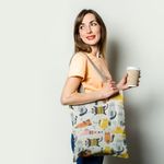 Geanta Handmade Tote Basic, Pisici Printese de Casa, Multicolor, 43x37 cm fotografia produsului View 2 S