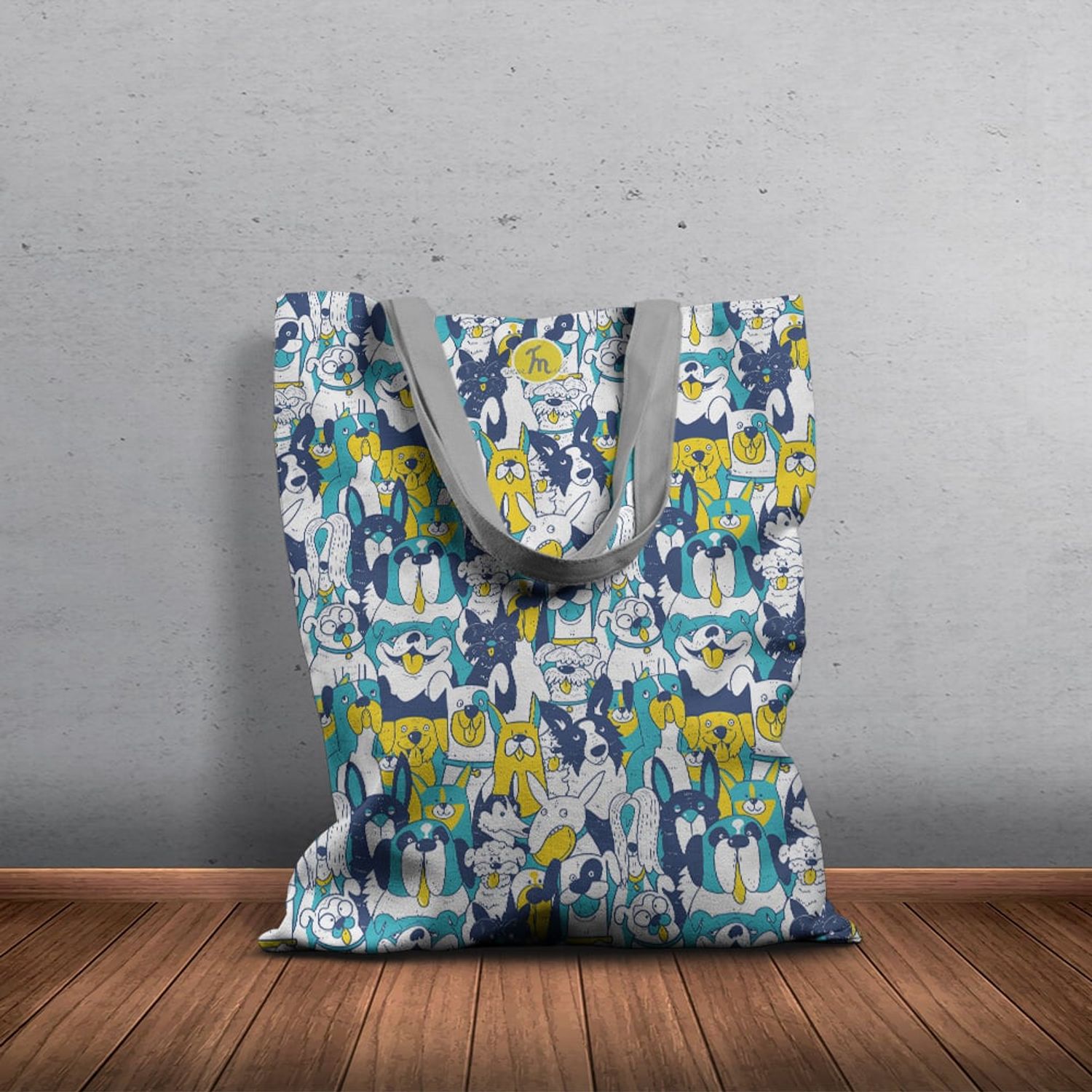 Geanta Handmade Tote Basic, Catei de Casa, Multicolor, 43x37 cm fotografia produsului View 6 L