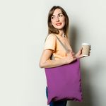 Geanta Handmade Tote Basic, Mulewear, Violet Aprins, 43x37 cm fotografia produsului View 2 S