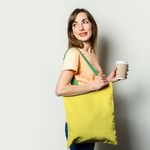 Geanta Handmade Tote Basic, Mulewear, Galben Solar, 43x37 cm fotografia produsului View 2 S