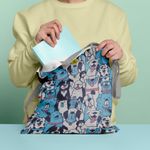 Geanta Handmade Tote Basic, Caini de Diferite Rase, Multicolor, 43x37 cm fotografia produsului View 3 S